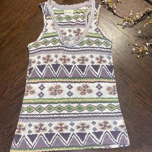 Anthropologie Pouridge Warm Colors Sleeveless Blouse Size Small